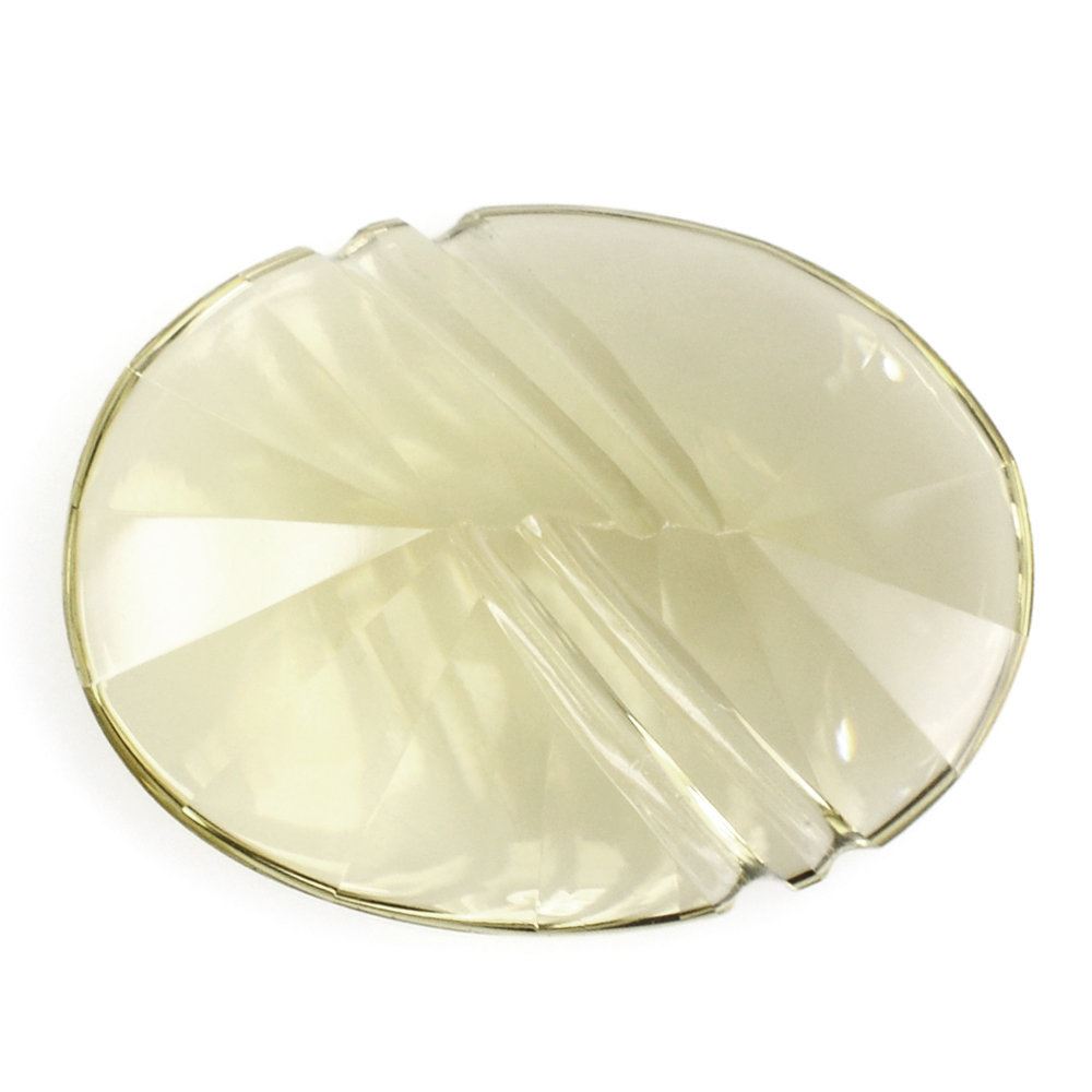 LEMON QUARTZ FLAT BUFFTOP LIGHTENING OVAL 20X15MM 13.33 Cts.