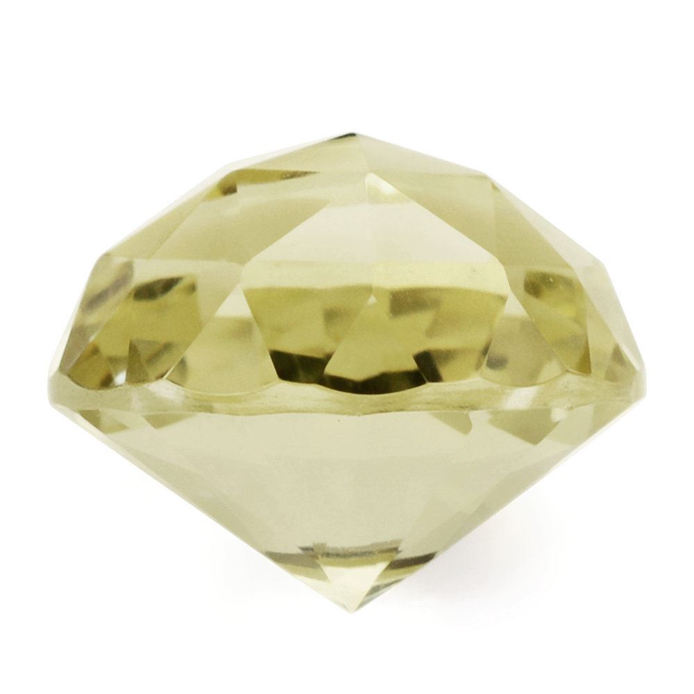 LEMON QUARTZ HIGH DOME ROSE CUT ROUND 15MM 13.37 Cts.