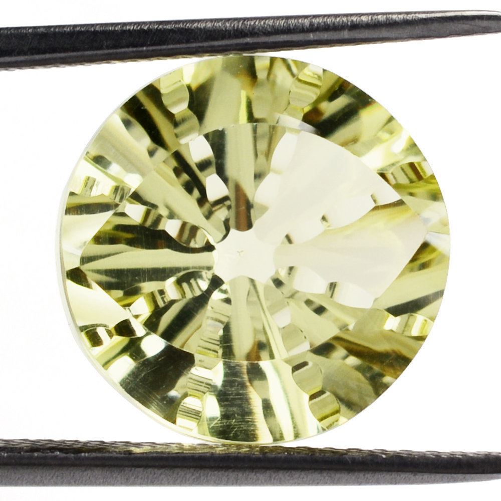 LEMON QUARTZ EYE CUT ROUND 13MM 7.45 Cts.