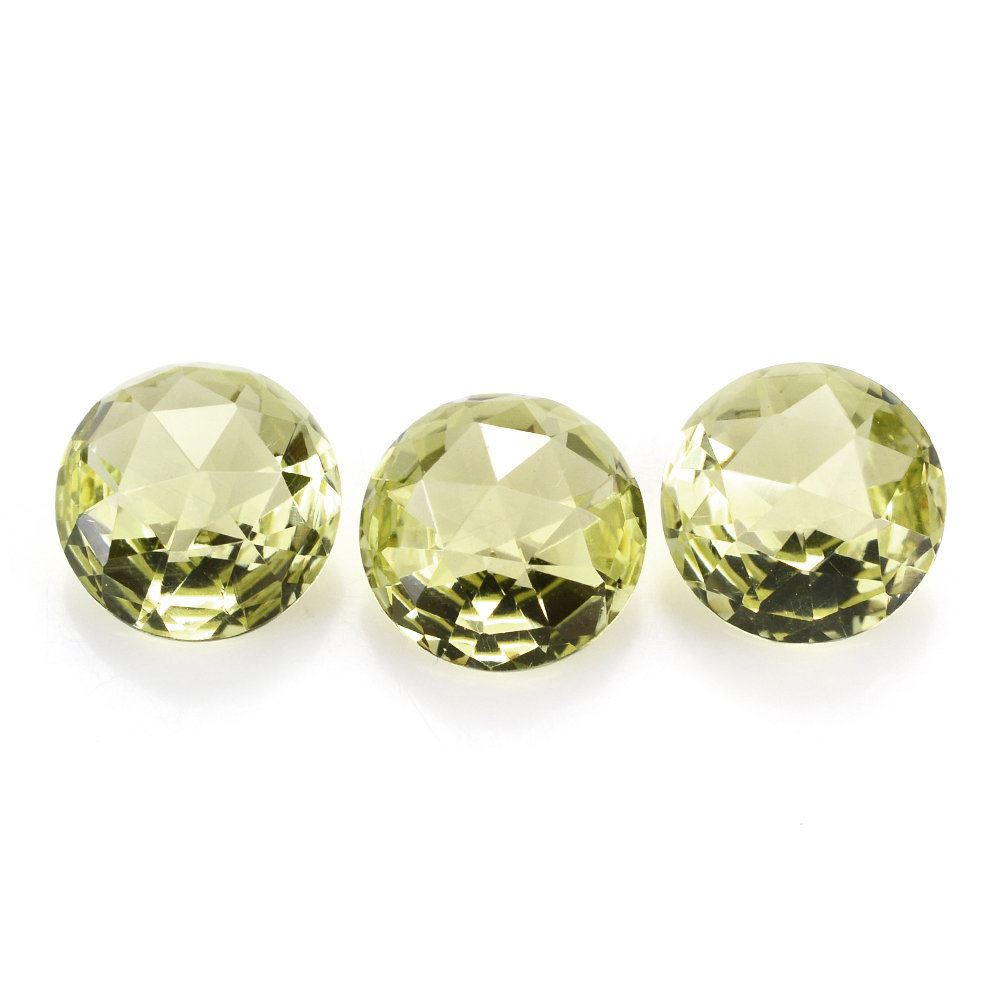 LEMON QUARTZ HIGH DOME ROSE CUT ROUND 12MM 6.35 Cts.