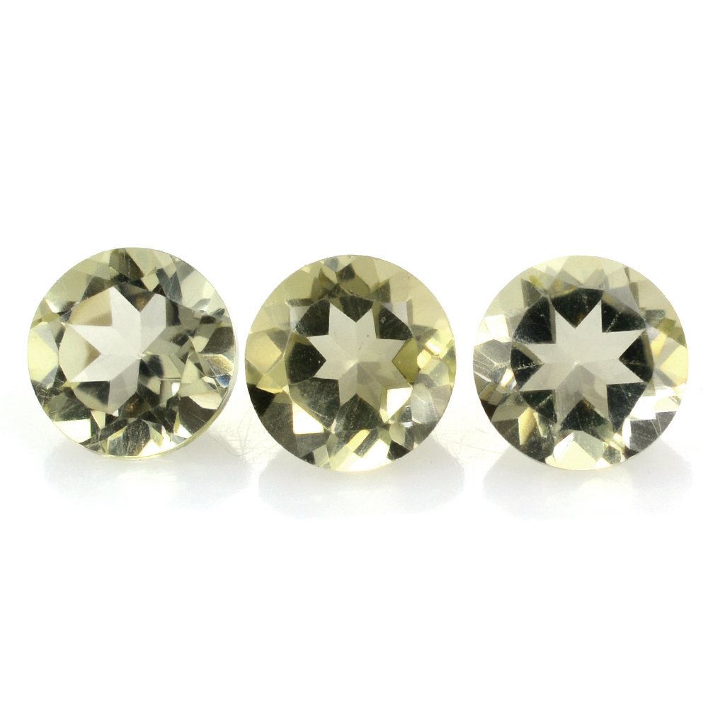 LEMON QUARTZ CUT ROUND(GREEN GOLD) 6MM 0.80 Cts.