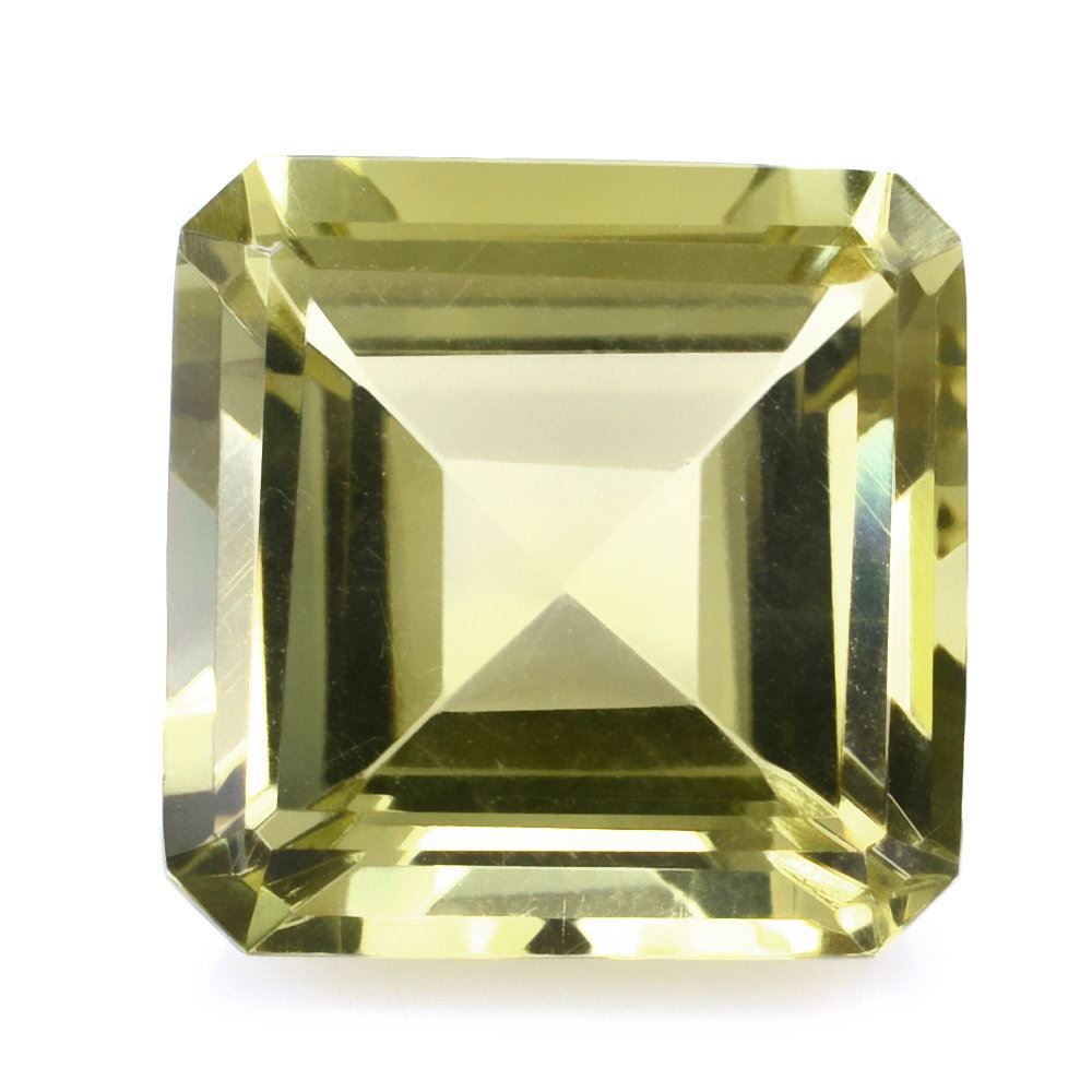 LEMON QUARTZ CUT SQUARE-OCTAGON (GREEN GOLD) 14MM 11.51 Cts.