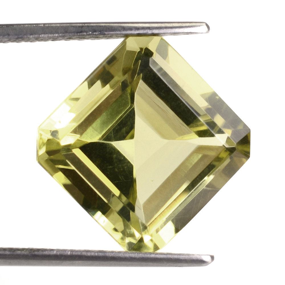 LEMON QUARTZ CUT SQUARE-OCTAGON (GREEN GOLD) 14MM 11.51 Cts.