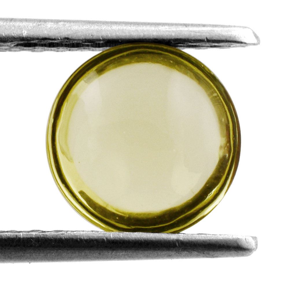 LEMON QUARTZ LENTIL ROUND (GREEN GOLD) 9MM 2.07 Cts.