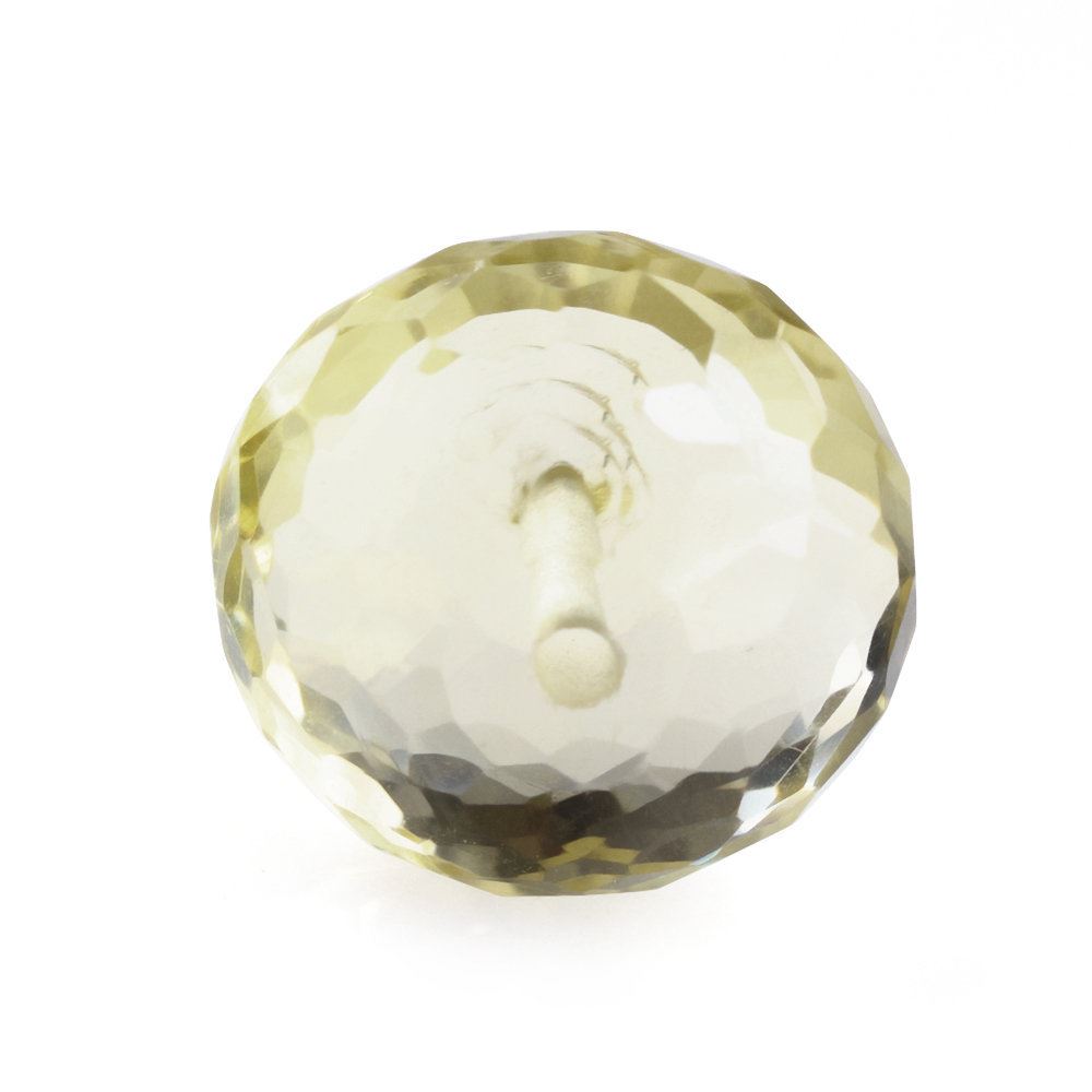 LEMON QUARTZ FACETED ROUNDEL (FULL DRILL) (GREEN GOLD) 9MM 3.35 Cts.