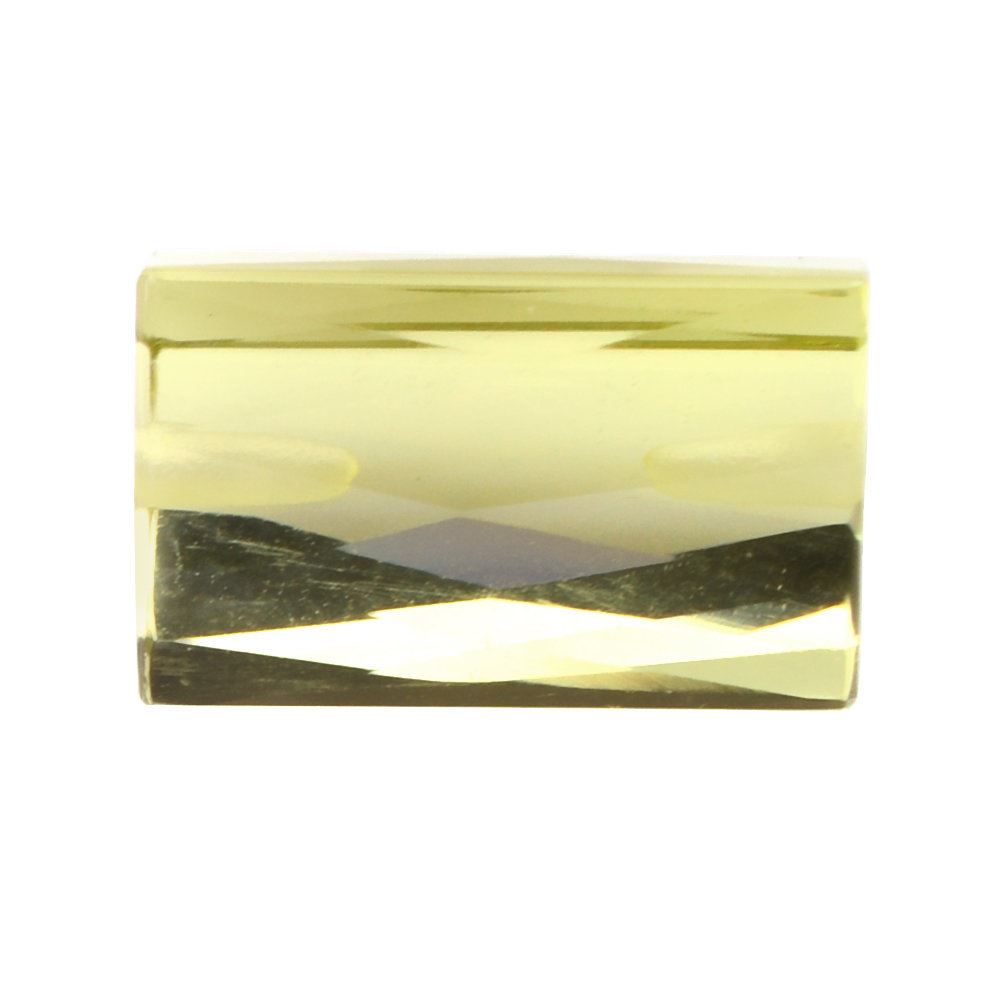 LEMON QUARTZ FACETED TUBE (TWO HALF DRILL) (GREEN GOLD) 12X8MM 6.80 Cts.