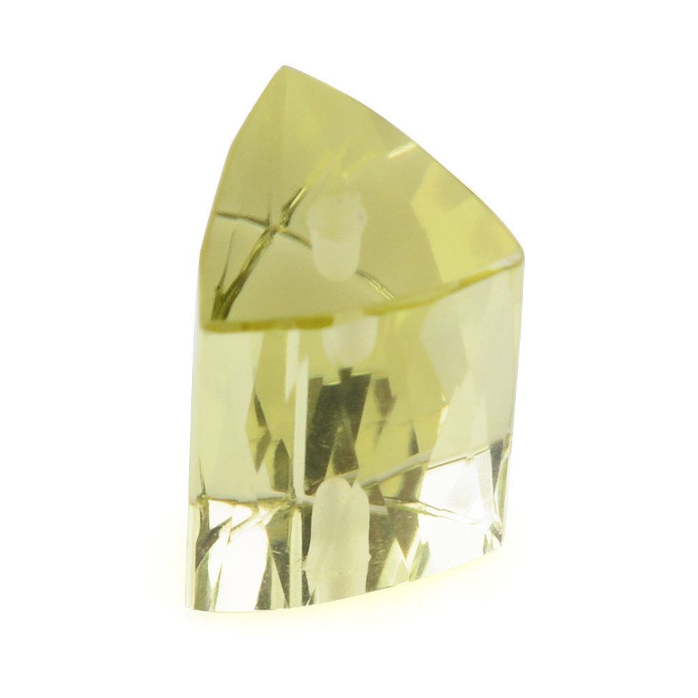 LEMON QUARTZ FACETED TUBE (TWO HALF DRILL) (GREEN GOLD) 12X8MM 6.80 Cts.