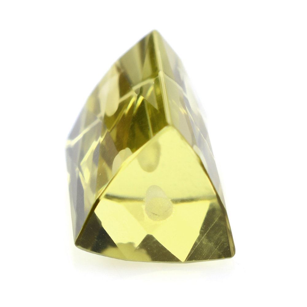 LEMON QUARTZ FACETED TUBE (TWO HALF DRILL) (GREEN GOLD) 12X8MM 6.80 Cts.