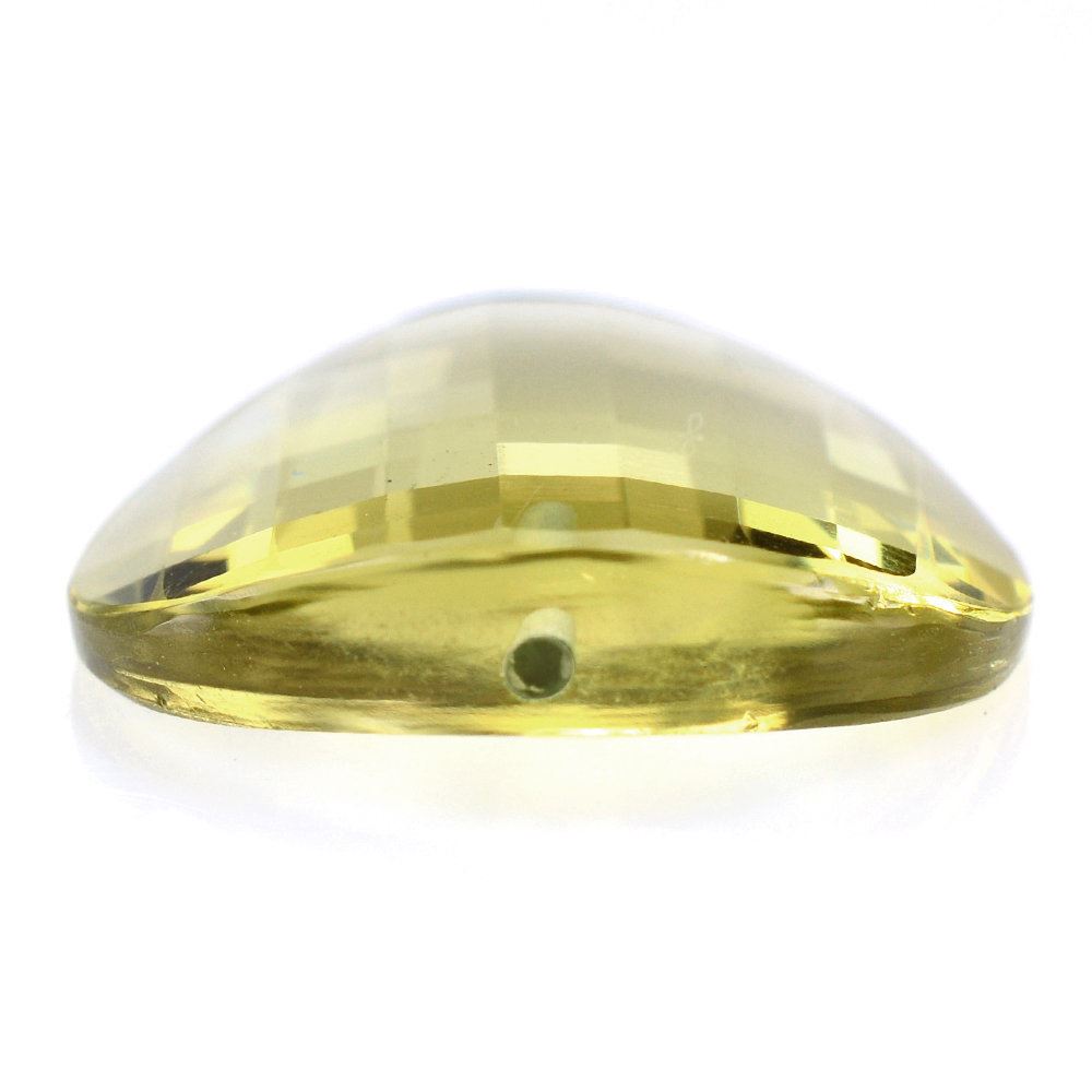 LEMON QUARTZ STEP CUT CHIPS SHAPE (GREEN GOLD) (HALF DRILL) 16MM 7.38 Cts.