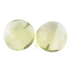 LEMON QUARTZ STEP CUT CHIPS SHAPE (GREEN GOLD) (HALF DRILL) 16MM 7.38 Cts.