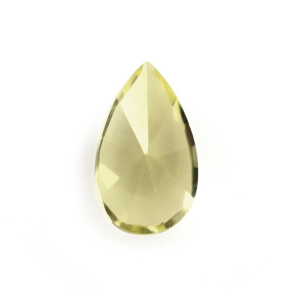 LEMON QUARTZ MIRROR CUT PEAR (GREEN GOLD) 7X4MM 0.44 Cts.