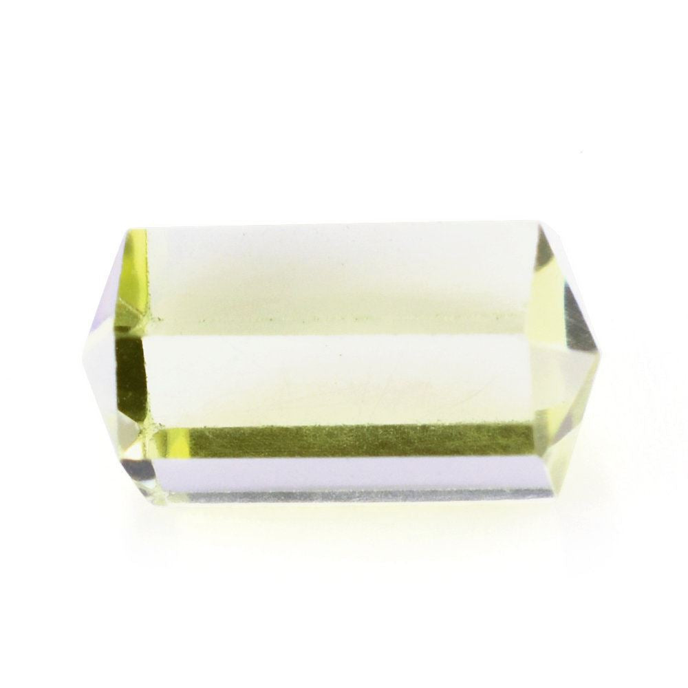 LEMON QUARTZ FACETED TUBE (GREEN GOLD) 12X6MM 4.00 Cts.