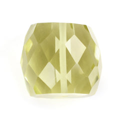 LEMON QUARTZ FACETED DRUM (FULL DRILL) (GREEN GOLD) 11MM 10.90 Cts.