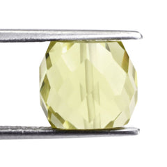 LEMON QUARTZ FACETED DRUM (FULL DRILL) (GREEN GOLD) 11MM 10.90 Cts.