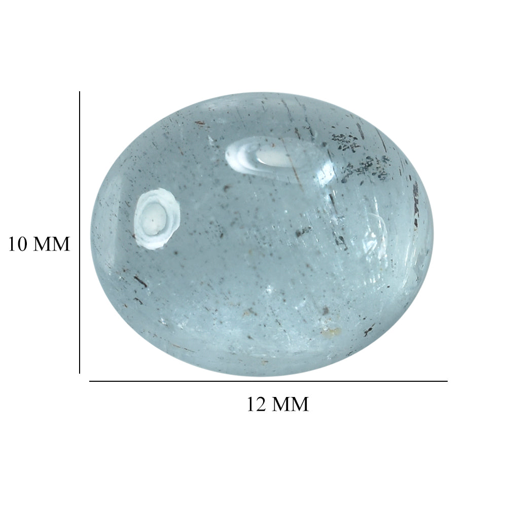 MOSS AQUAMARINE PLAIN OVAL CAB 12X10MM (TH. 5.00-5.40MM) 4.81 Cts.