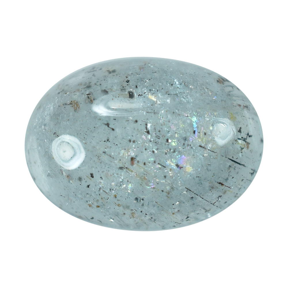 MOSS AQUAMARINE PLAIN OVAL CAB 14X10MM (TH. 5.00-5.40MM) 5.74 Cts.