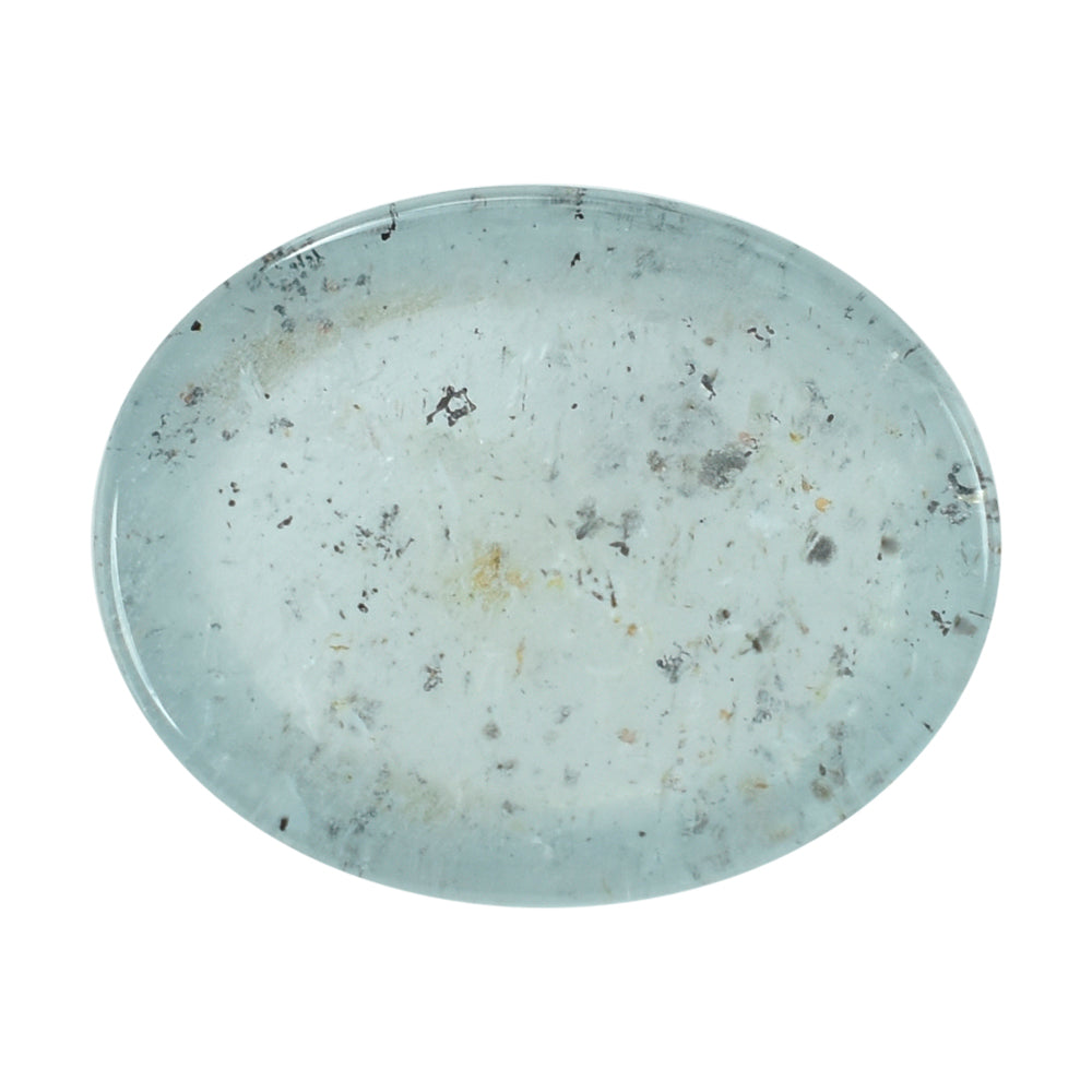 MOSS AQUAMARINE PLAIN OVAL CAB 10X8MM (TH. 4.00-4.40MM) 2.67 Cts.