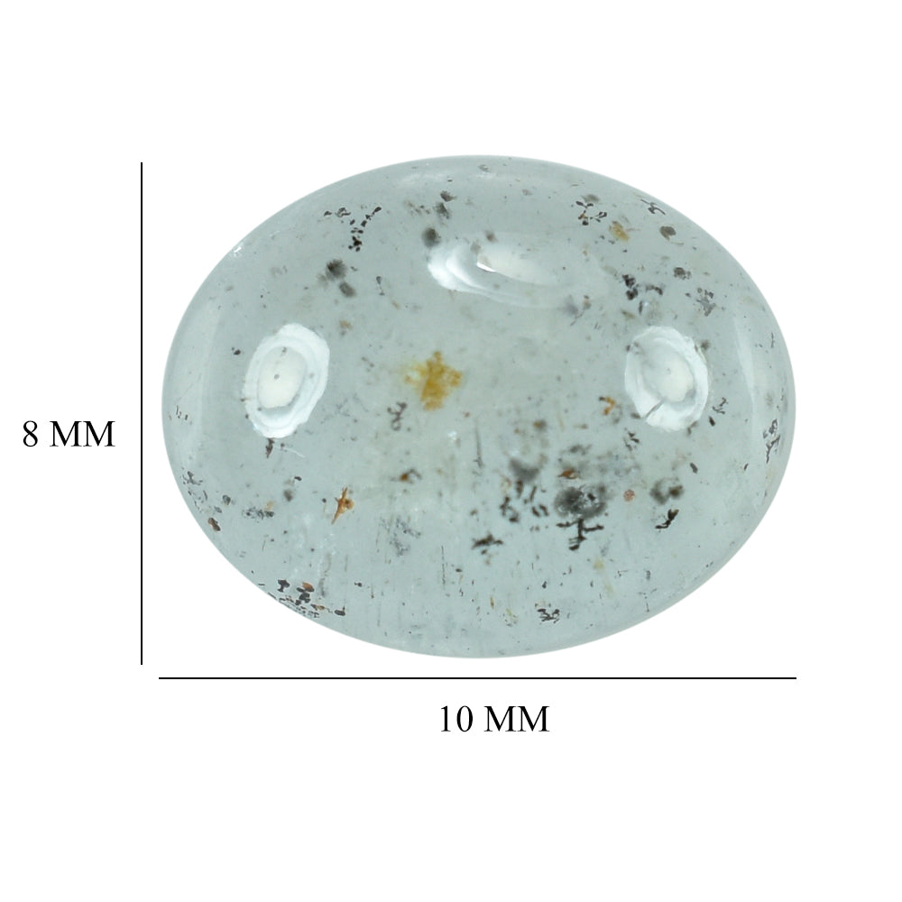 MOSS AQUAMARINE PLAIN OVAL CAB 10X8MM (TH. 4.00-4.40MM) 2.67 Cts.