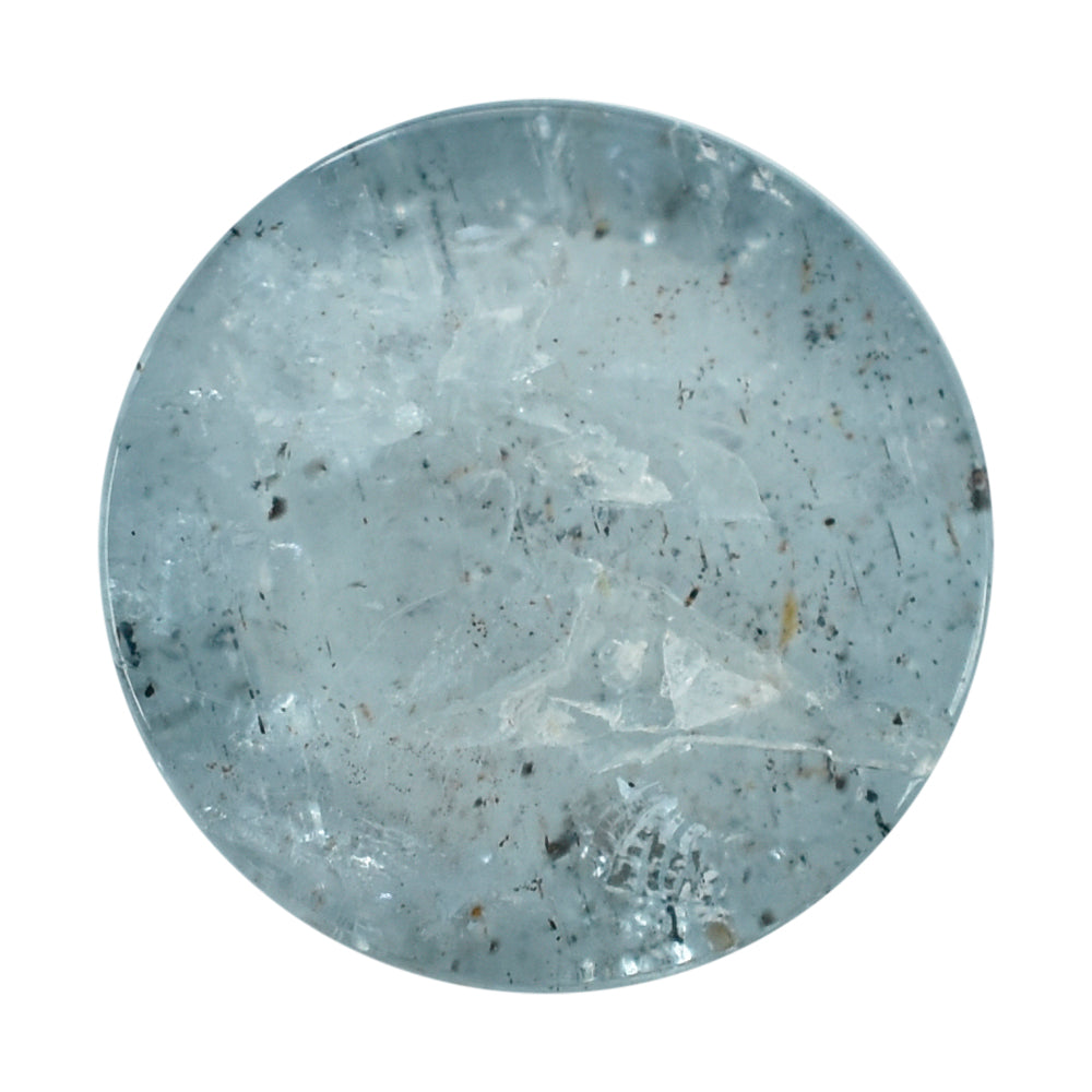 MOSS AQUAMARINE PLAIN ROUND CAB 12MM (TH. 6.00-6.40MM) 6.82 Cts.