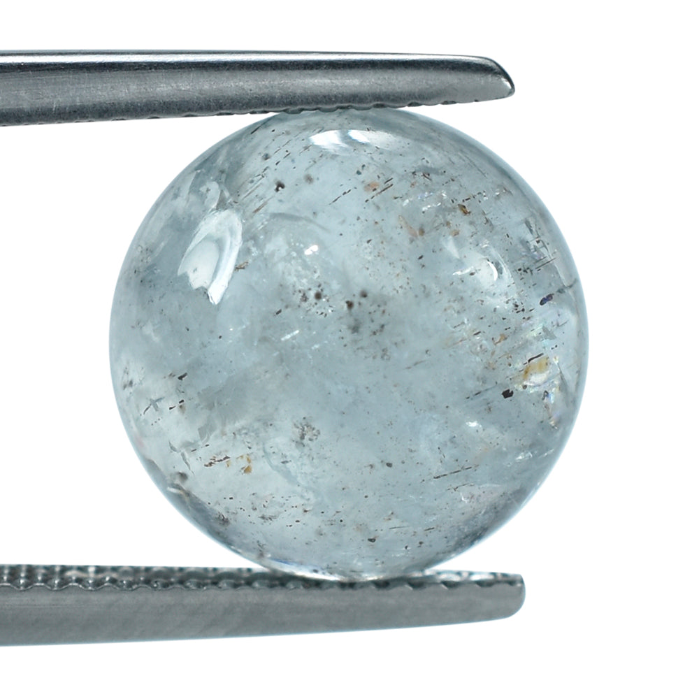 MOSS AQUAMARINE PLAIN ROUND CAB 12MM (TH. 6.00-6.40MM) 6.82 Cts.