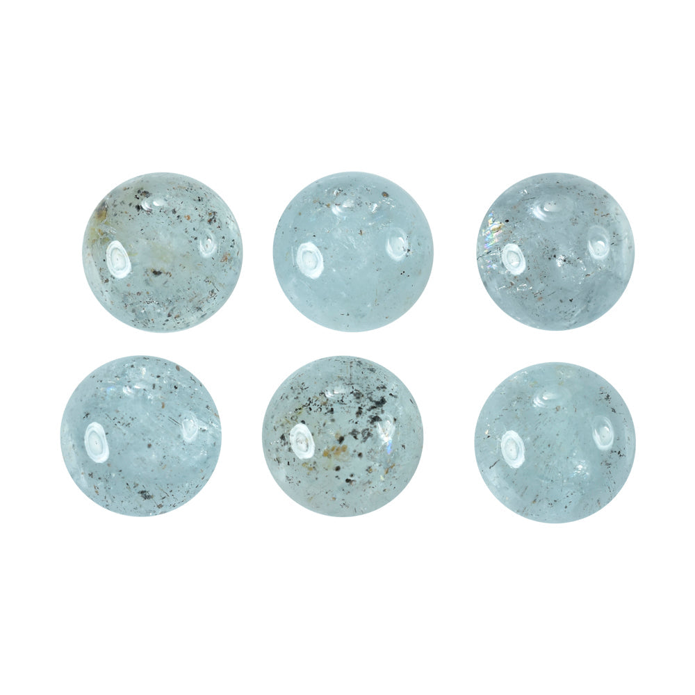 MOSS AQUAMARINE PLAIN ROUND CAB 12MM (TH. 6.00-6.40MM) 6.82 Cts.