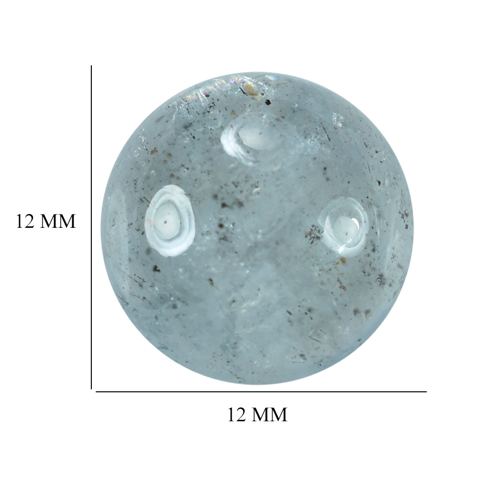 MOSS AQUAMARINE PLAIN ROUND CAB 12MM (TH. 6.00-6.40MM) 6.82 Cts.