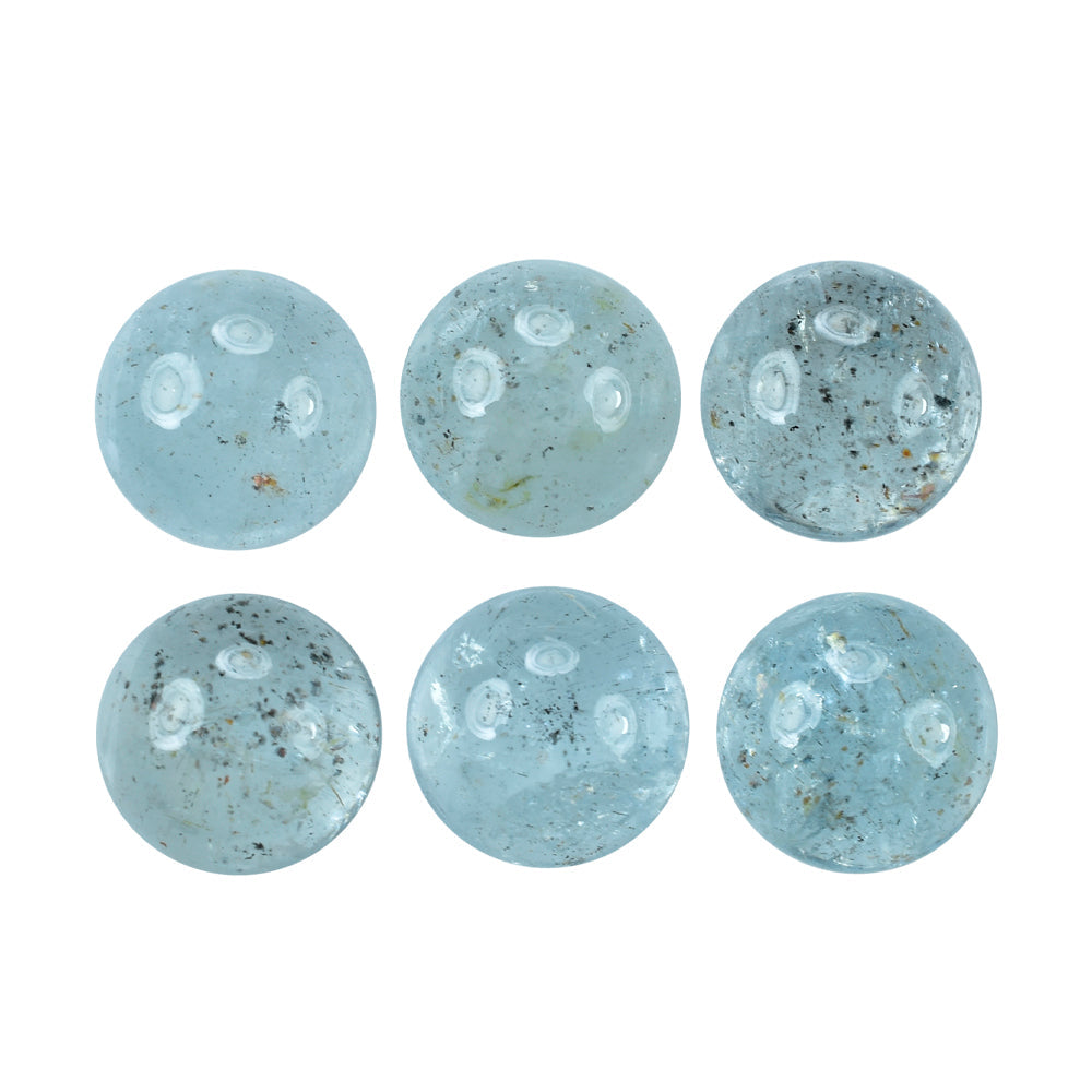 MOSS AQUAMARINE PLAIN ROUND CAB 10MM 3.87 Cts.