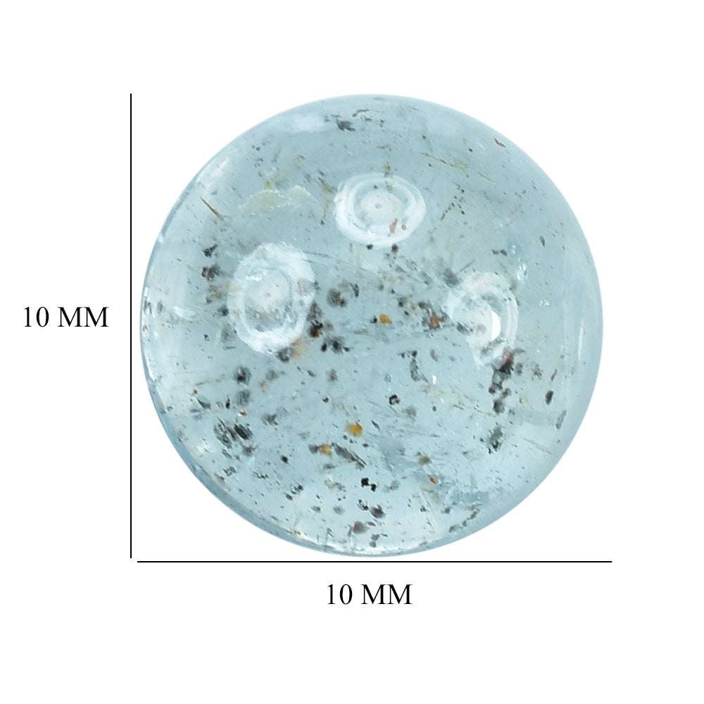 MOSS AQUAMARINE PLAIN ROUND CAB 10MM 3.87 Cts.