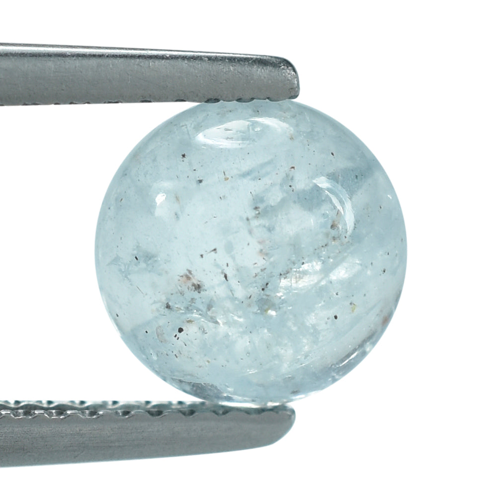 MOSS AQUAMARINE PLAIN ROUND CAB 8MM (TH. 4.00-4.40MM) 2.15 Cts.