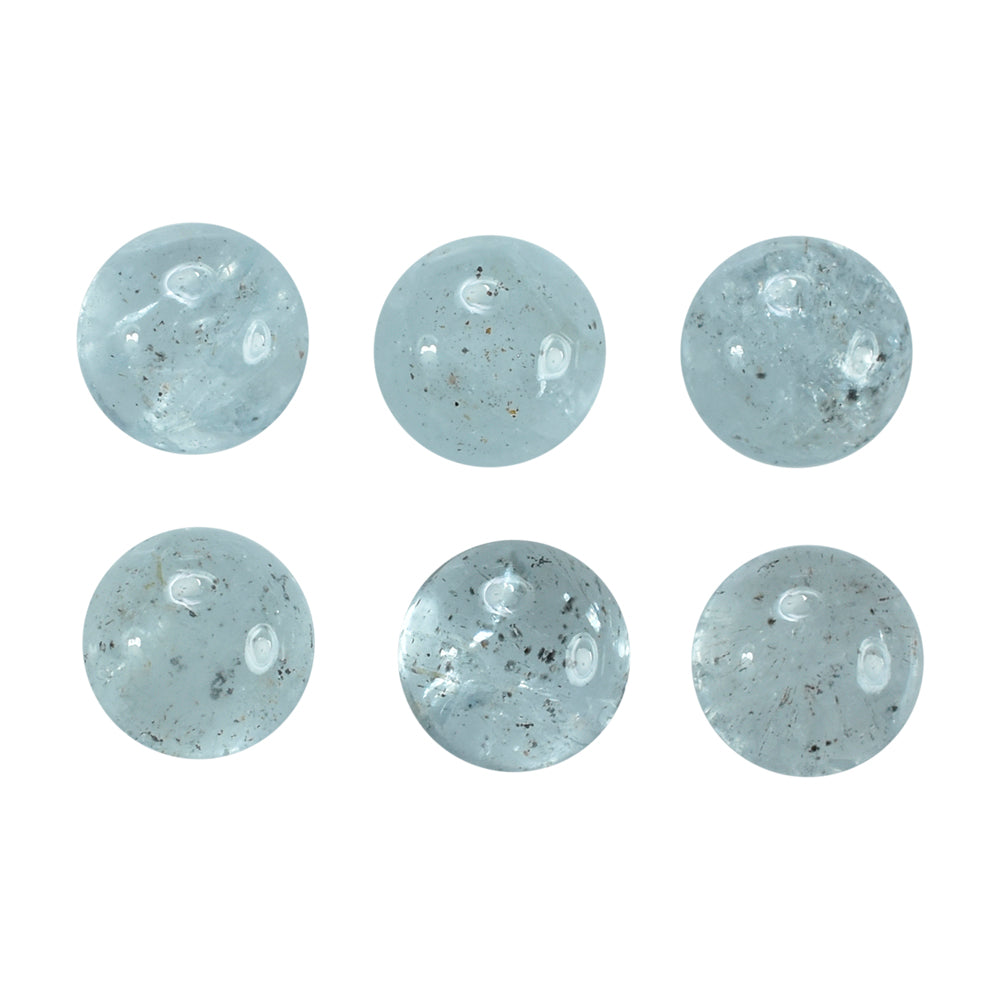 MOSS AQUAMARINE PLAIN ROUND CAB 8MM (TH. 4.00-4.40MM) 2.15 Cts.