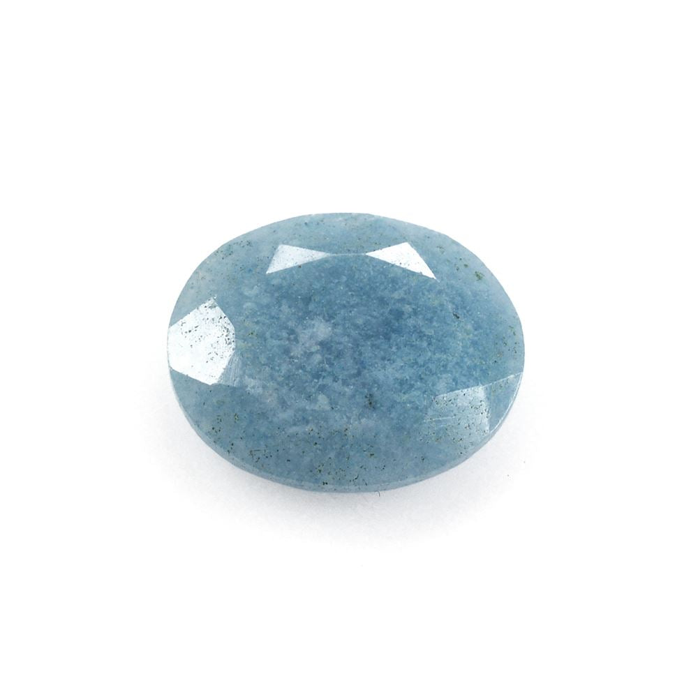 MILKY BLUE QUARTZ BOTH SIDE TABLE CUT OVAL 12X10MM 3.20 Cts.