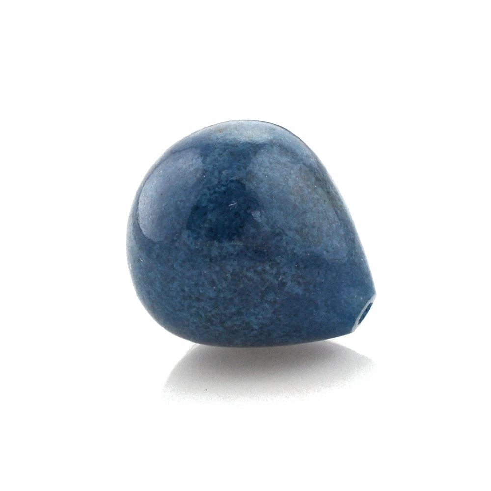 MILKY BLUE QUARTZ PLAIN DROP WITH HALF DRILL 13X12MM 12.29 Cts.