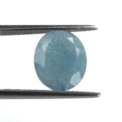 MILKY BLUE QUARTZ BOTH SIDE TABLE CUT OVAL 12X10MM 3.04 Cts.