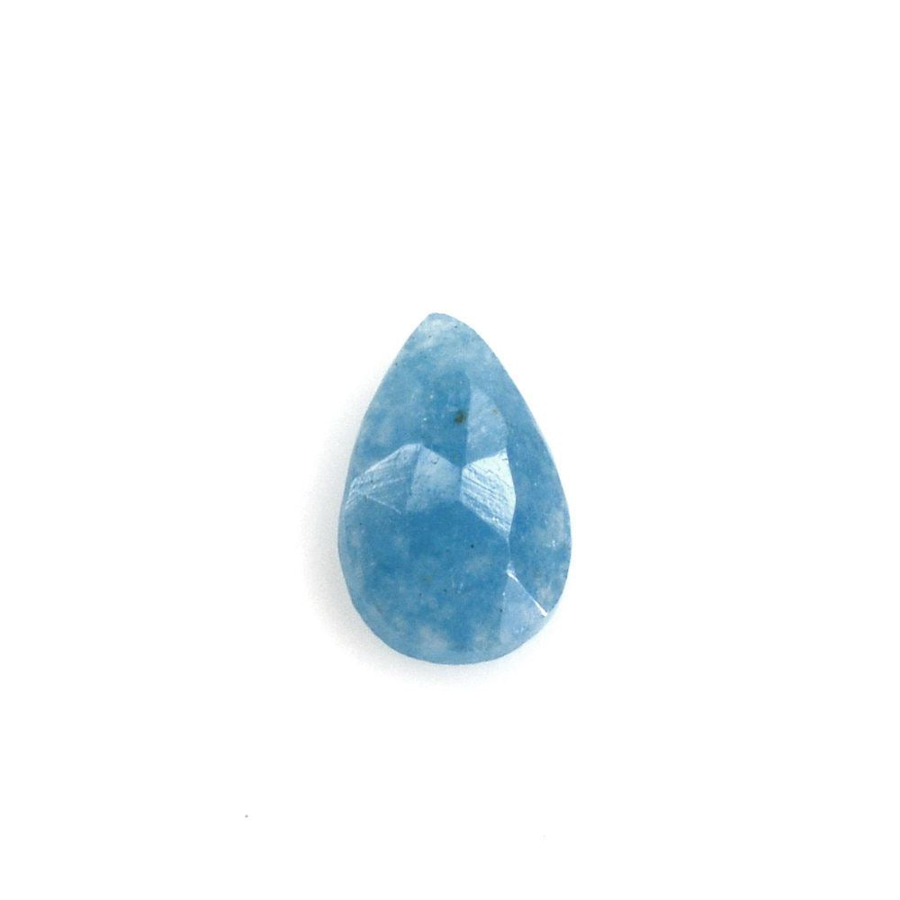 MILKY BLUE QUARTZ ROSE CUT PEAR CAB 5X3MM 0.16 Cts.