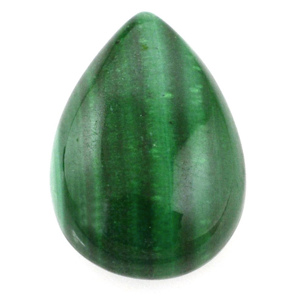 MALACHITE LENTIL PEAR (HALF DRILL 0.90MM) 12X8MM 5.11 Cts.