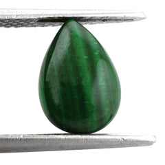 MALACHITE LENTIL PEAR (HALF DRILL 0.90MM) 12X8MM 5.11 Cts.