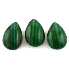 MALACHITE LENTIL PEAR (HALF DRILL 0.90MM) 12X8MM 5.11 Cts.