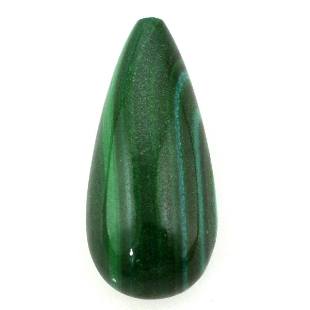 MALACHITE PLAIN DROP (HALF DRILL 0.90MM) 18X8MM 11.42 Cts.