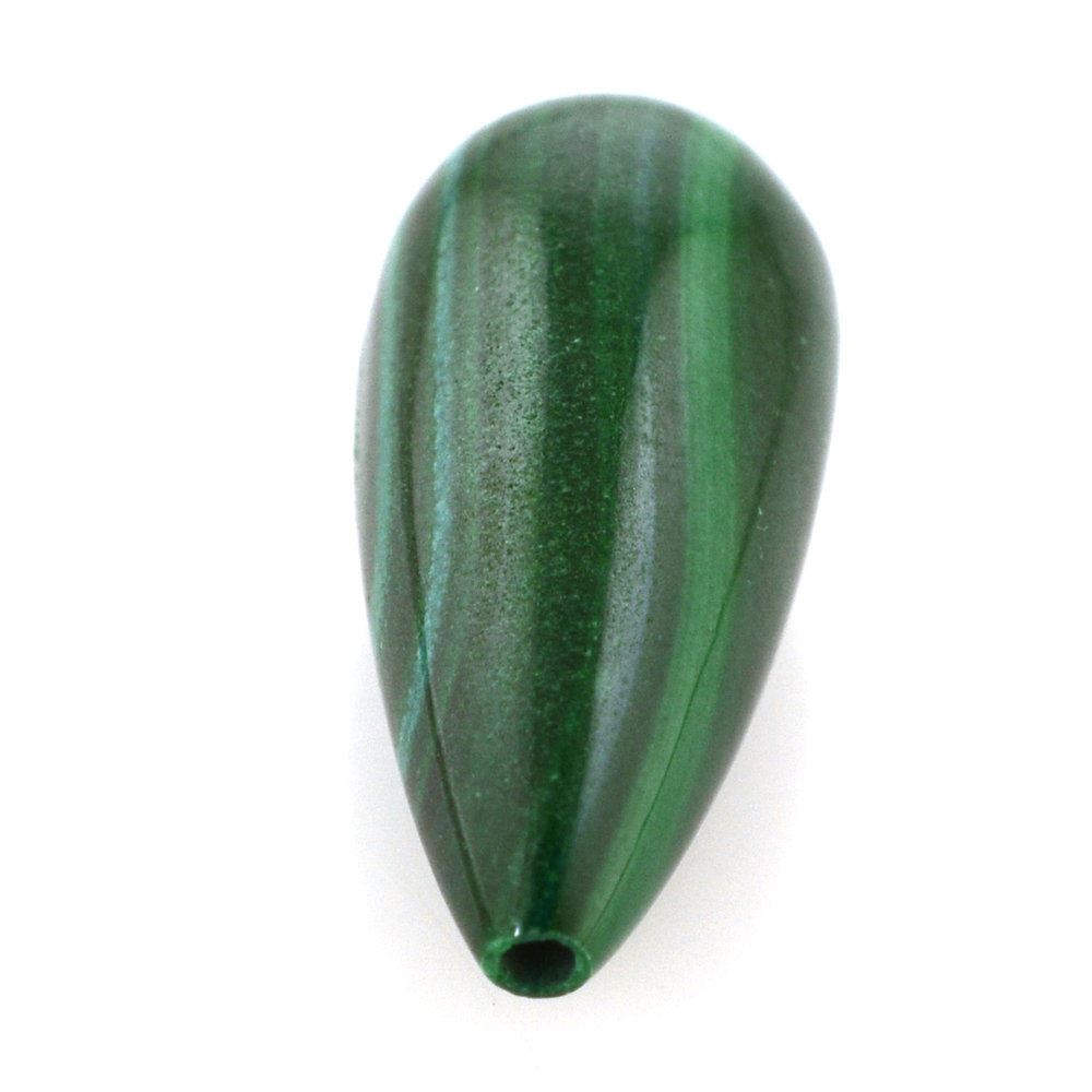 MALACHITE PLAIN DROP (HALF DRILL 0.90MM) 18X8MM 11.42 Cts.