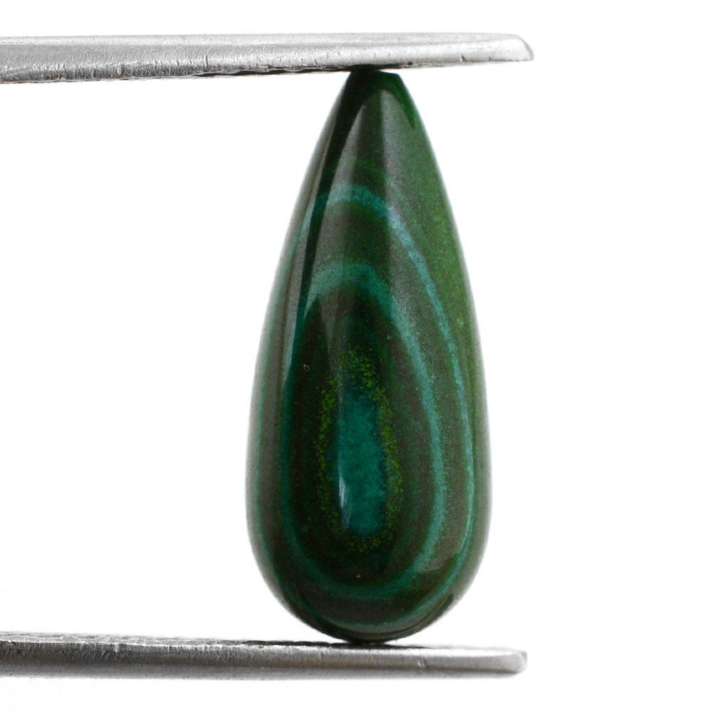 MALACHITE PLAIN DROP (HALF DRILL 0.90MM) 18X8MM 11.42 Cts.