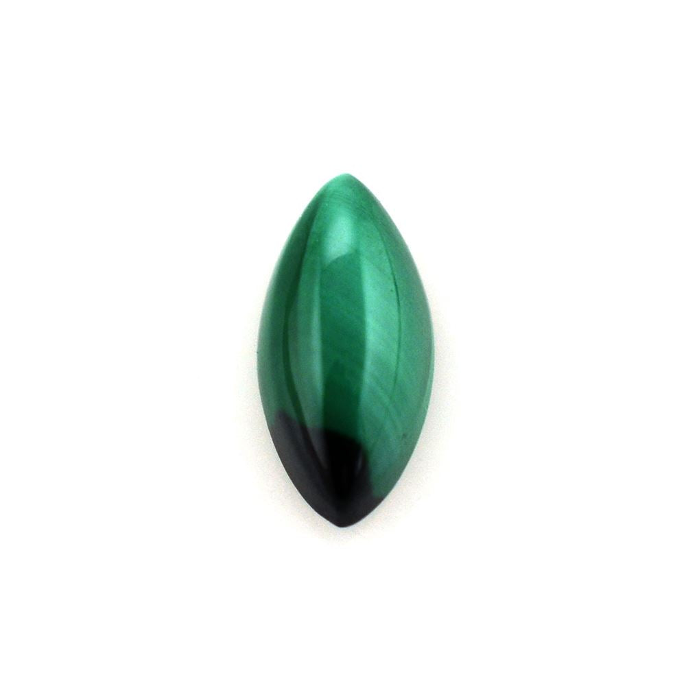 MALACHITE MARQUISE CAB (FROSTED BOTTOM) 6.30X3.30MM 0.47 Cts.