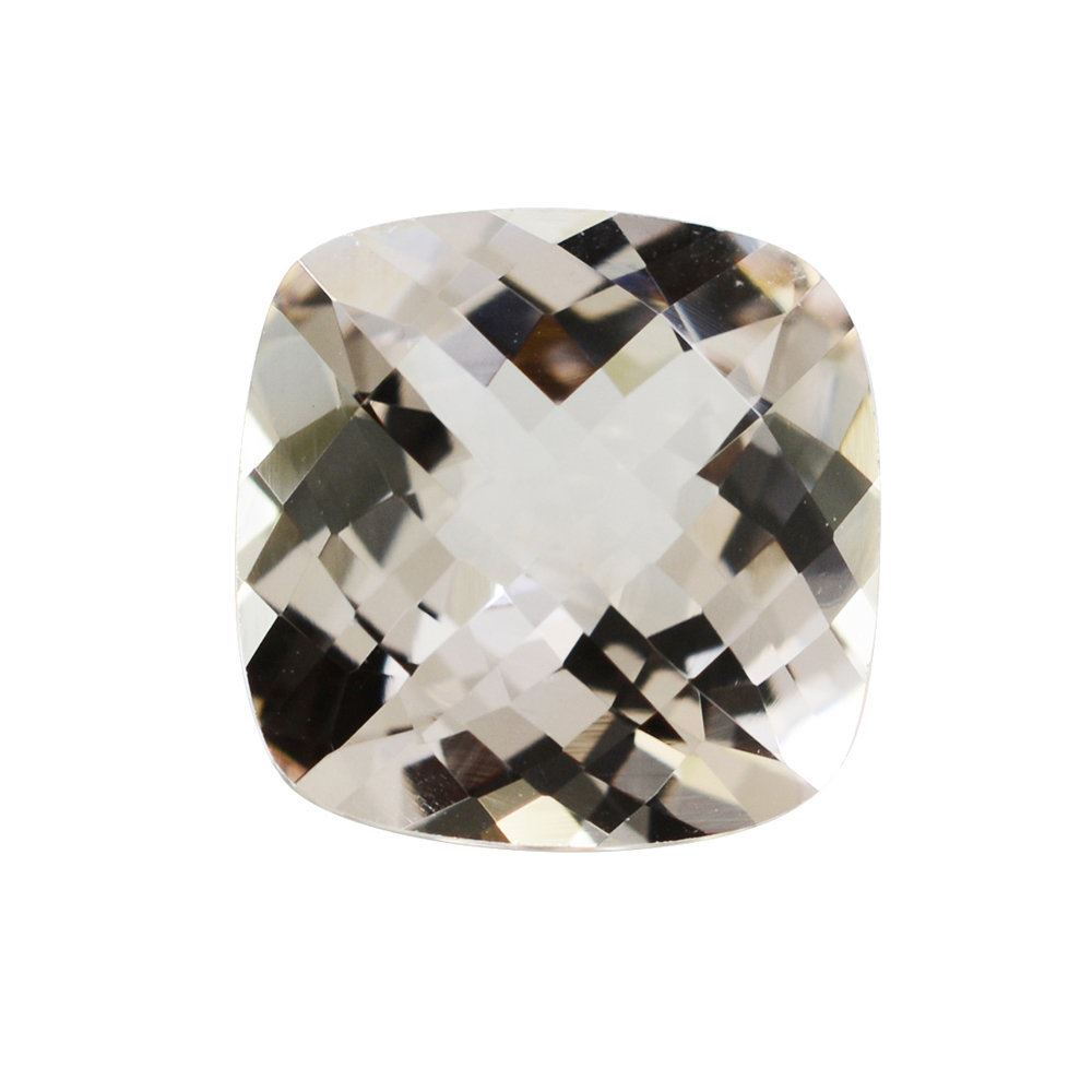 PEACH MORGANITE CHECKER CUT CUSHION (A) 10MM 3.97 Cts.