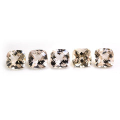 PEACH MORGANITE CHECKER CUT CUSHION (A) 10MM 3.97 Cts.