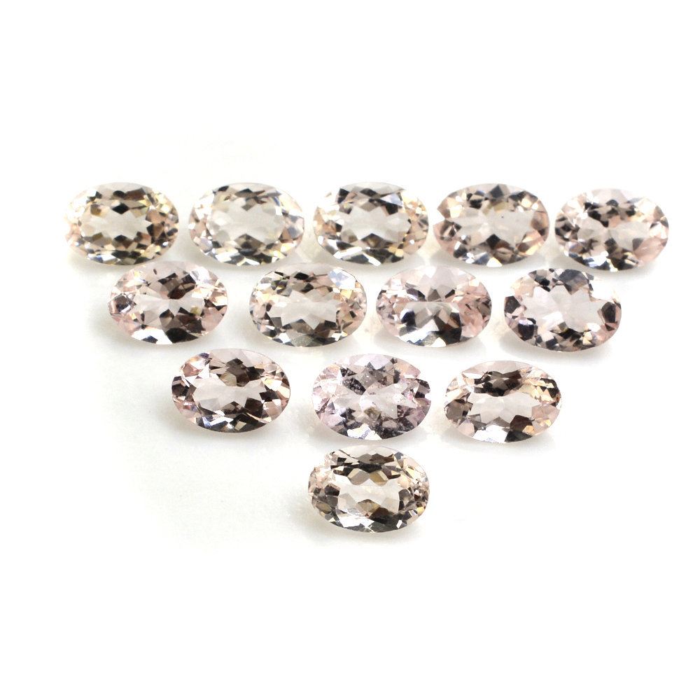 PEACH MORGANITE CUT OVAL (A) 7X5MM 0.69 Cts.