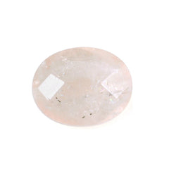 MILKY MORGANITE CHECKER CUT BRIOLETTE OVAL 10X8MM 2.30 Cts.