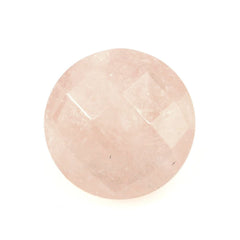 MILKY MORGANITE CHECKER CUT BRIOLETTE ROUND 10MM 3.51 Cts.