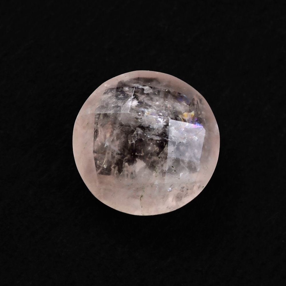 MILKY MORGANITE CHECKER CUT BRIOLETTE ROUND 8MM 1.87 Cts.