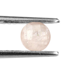 MILKY MORGANITE CHECKER CUT BRIOLETTE ROUND 6MM 0.83 Cts.