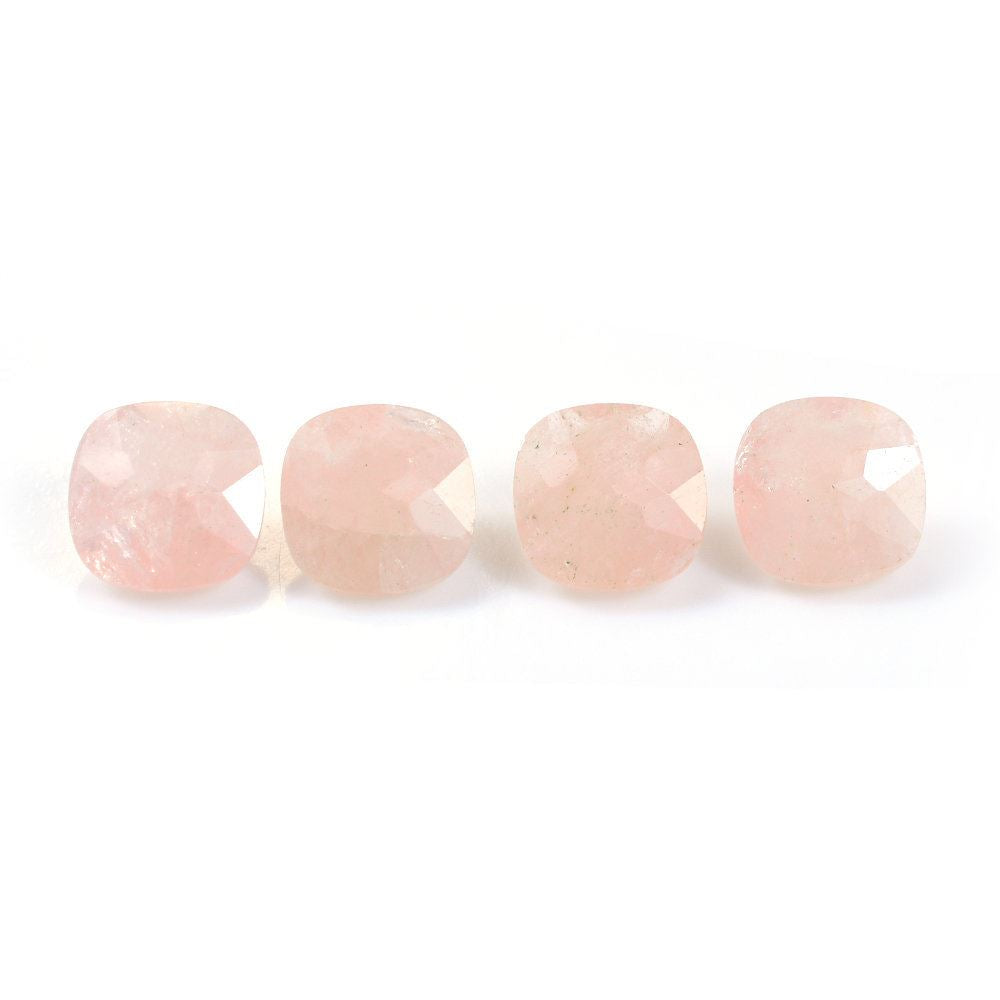 MILKY MORGANITE FLOWER CUT CUSHION 11MM 4.61 Cts.