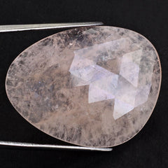 PEACH MORGANITE ROSE CUT IRREGULAR OVAL CAB (MILKY) 37.50X29MM 28.10 Cts.